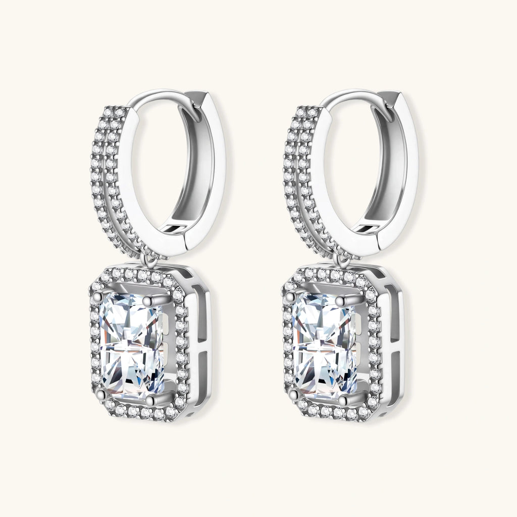 Emerald Cut Moissanite Drops | 3EyeJewEls