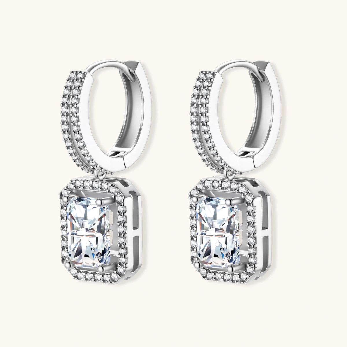 Emerald Cut Moissanite Drops | 3EyeJewEls