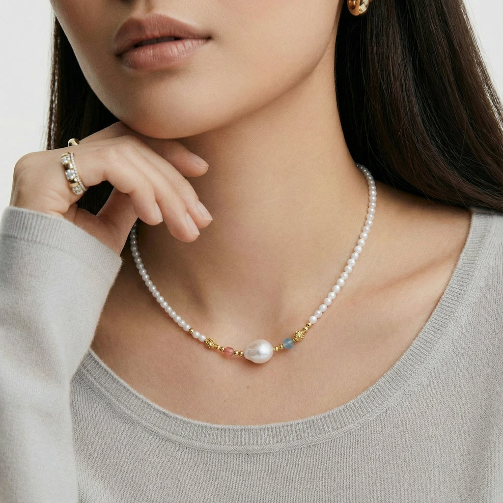 Pearl Garden Beaded Necklace | 3EyeJewEls