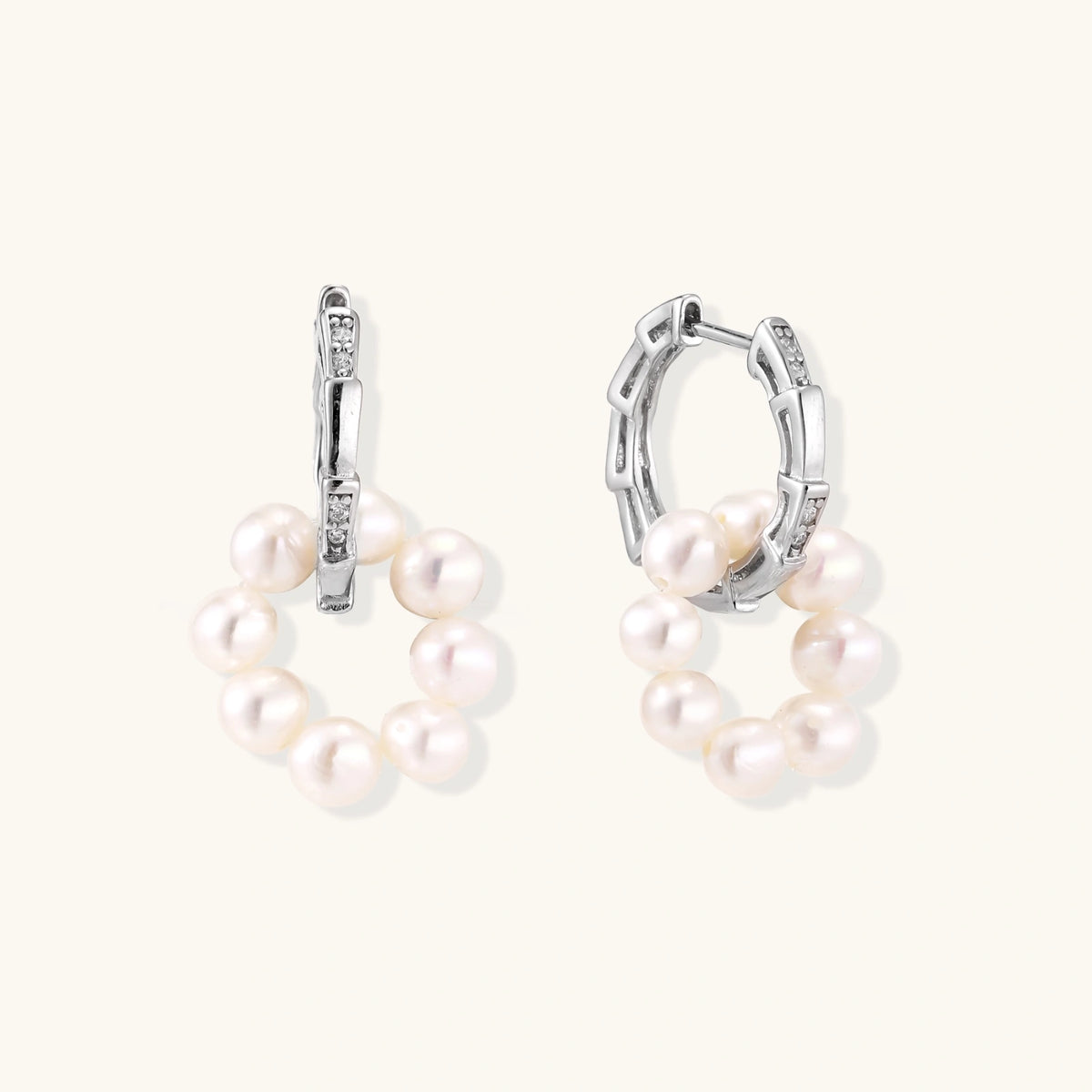 Pearl Cluster Huggie Hoops | 3EyeJewEls