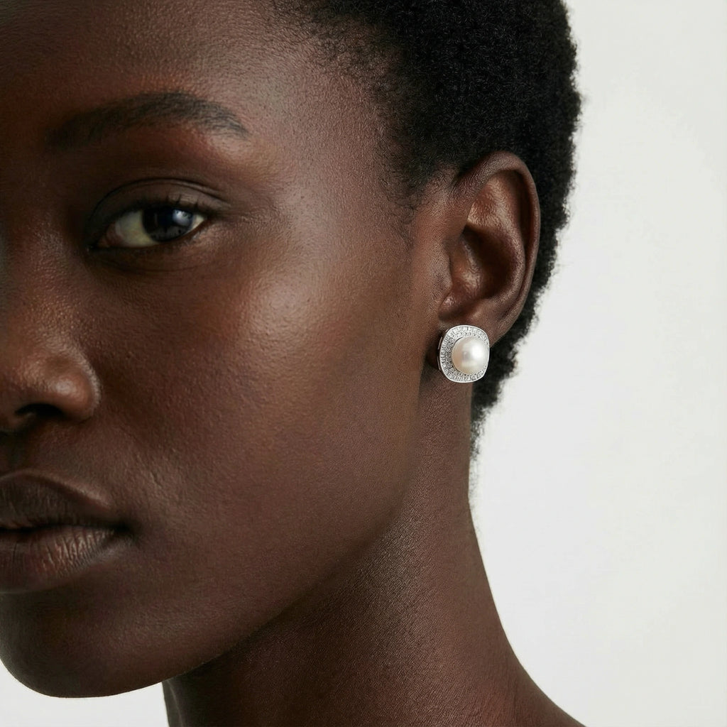 Halo Pearl Studs | 3EyeJewEls