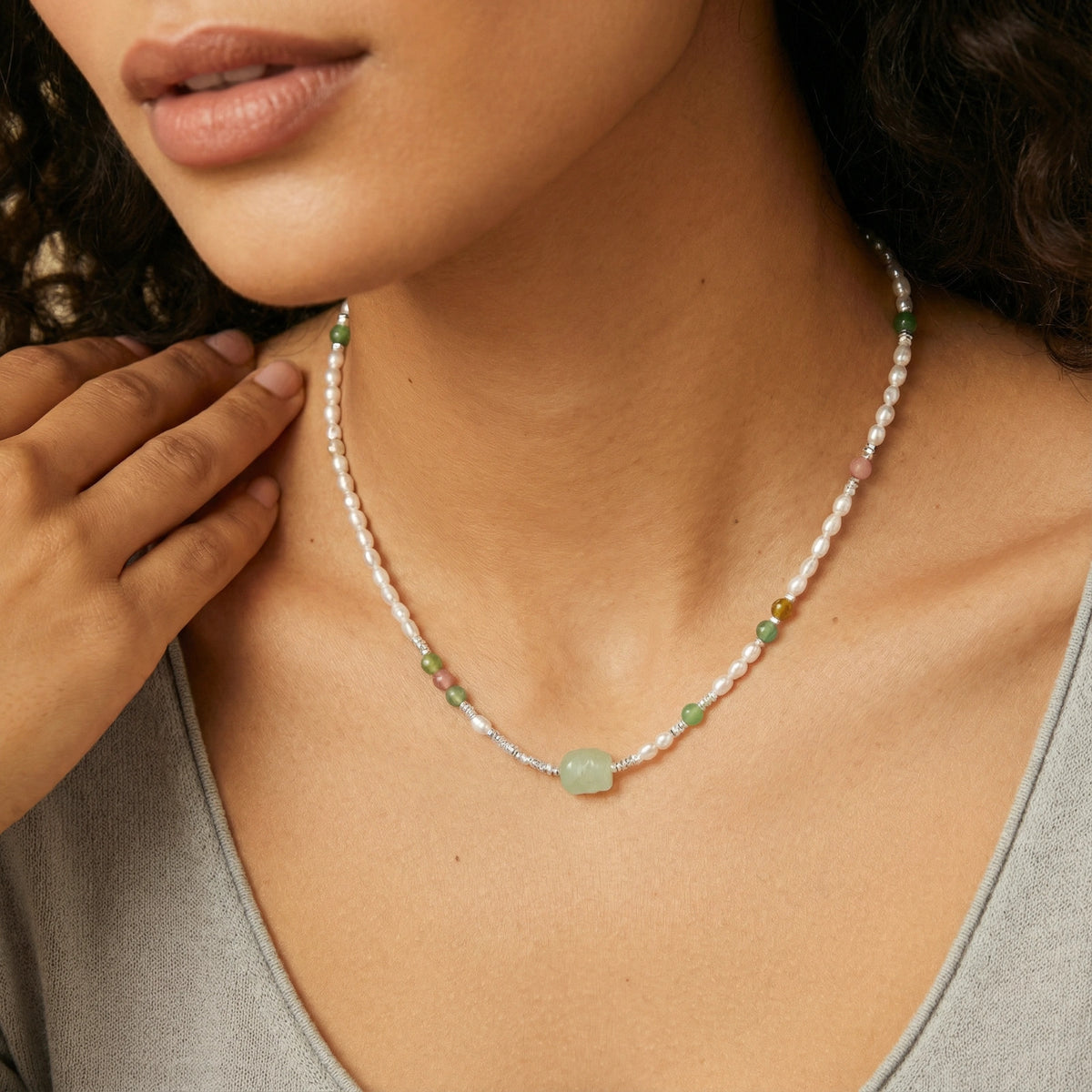 Jade Garden Pearl Necklace | 3EyeJewEls