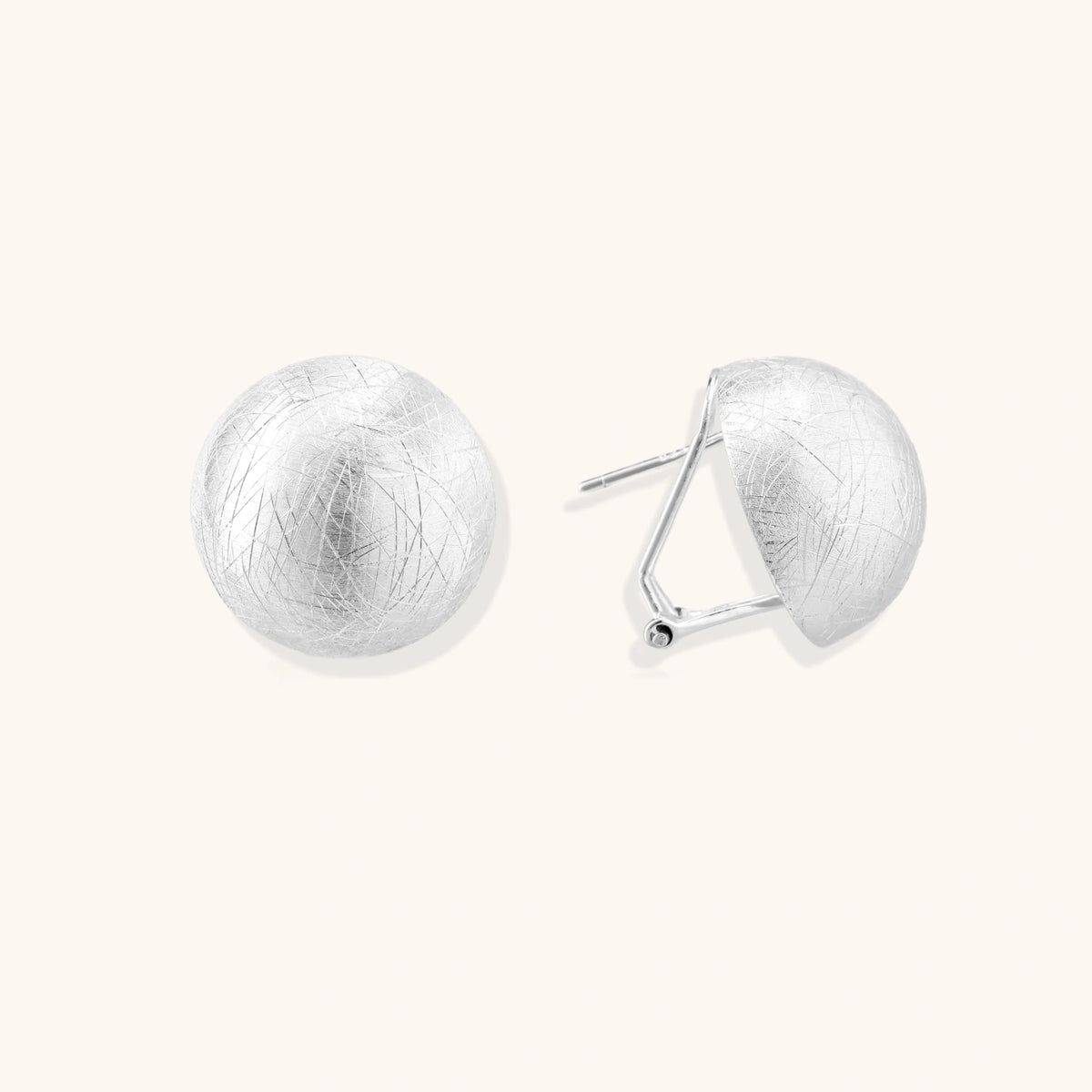 Brushed Silver Dome Earrings | 3EyeJewEls