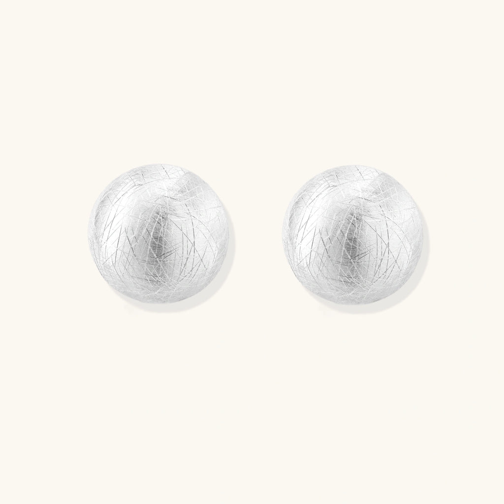 Brushed Silver Dome Earrings | 3EyeJewEls