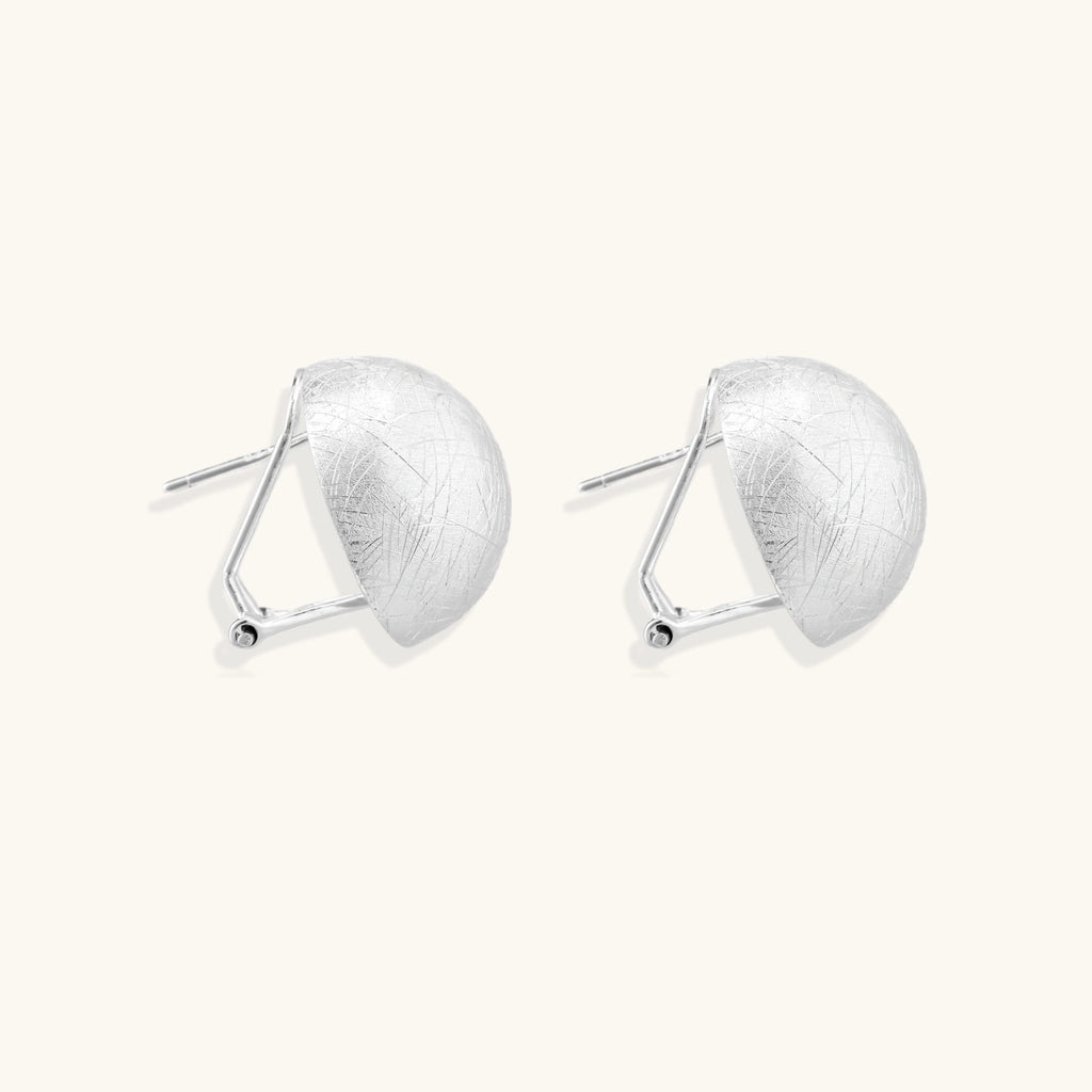 Brushed Silver Dome Earrings | 3EyeJewEls