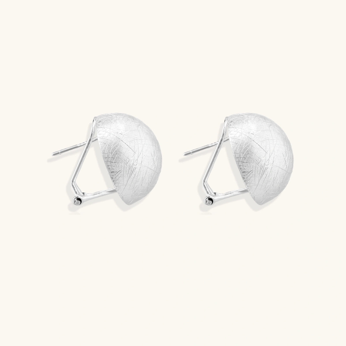 Brushed Silver Dome Earrings | 3EyeJewEls