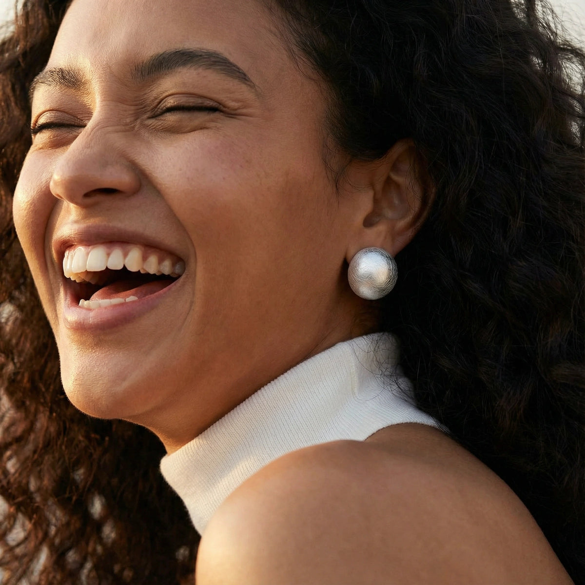 Brushed Silver Dome Earrings | 3EyeJewEls