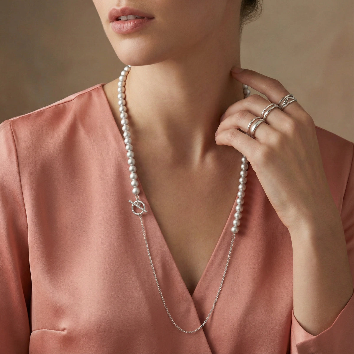 Silver Sphere Gradient Necklace | 3EyeJewEls