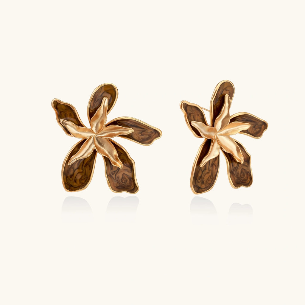 Golden Petal Statement Earrings | 3EyeJewEls
