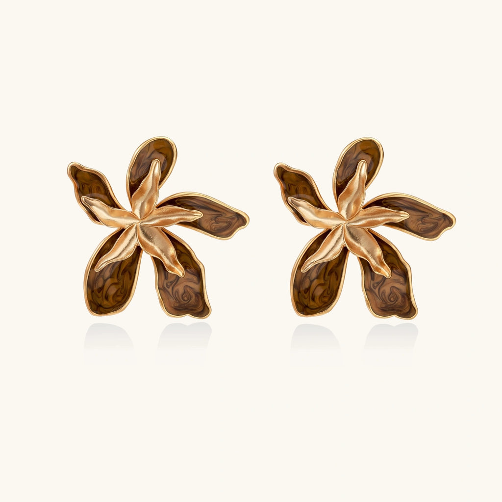 Golden Petal Statement Earrings | 3EyeJewEls
