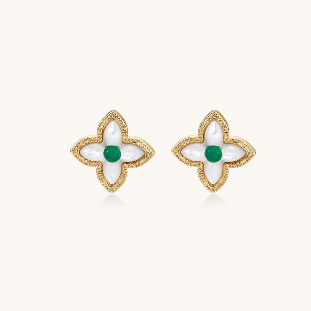 Lucky Clover Pearl Studs | 3EyeJewEls