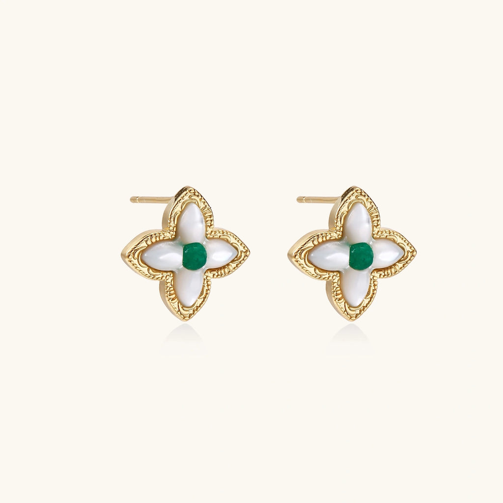 Lucky Clover Pearl Studs | 3EyeJewEls