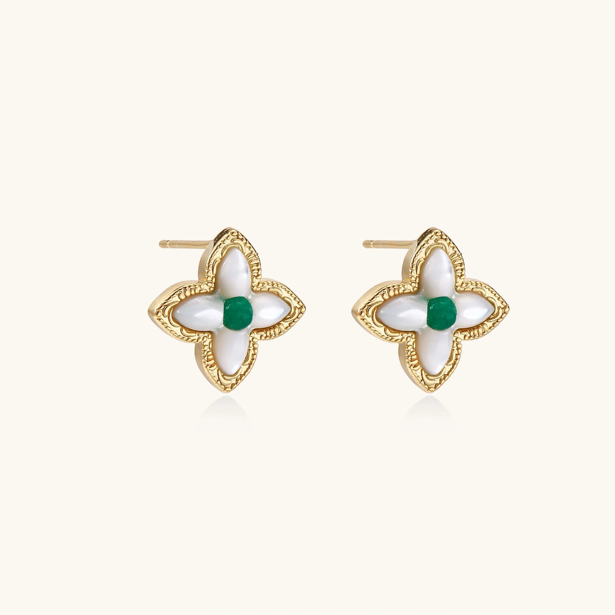 Lucky Clover Pearl Studs | 3EyeJewEls