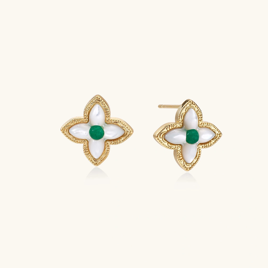 Lucky Clover Pearl Studs | 3EyeJewEls