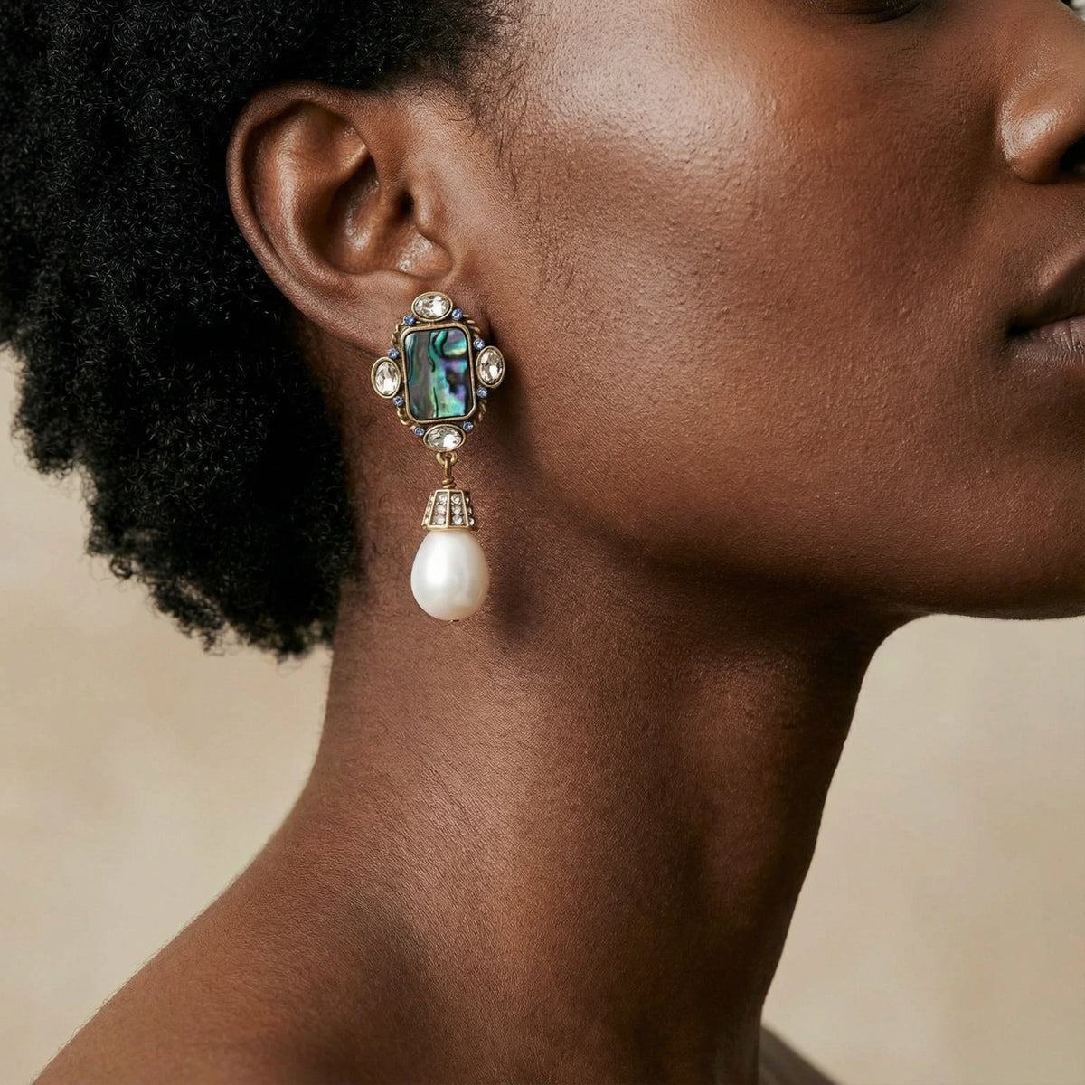 Celestial Pearl Drop Earrings | 3EyeJewEls