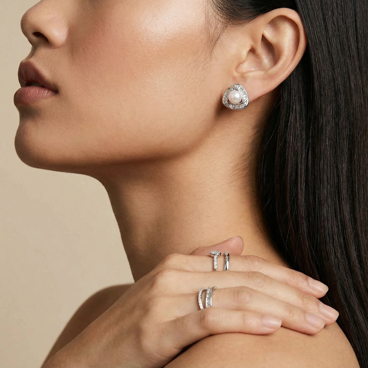 Luminous Pearl Triangles | 3EyeJewEls