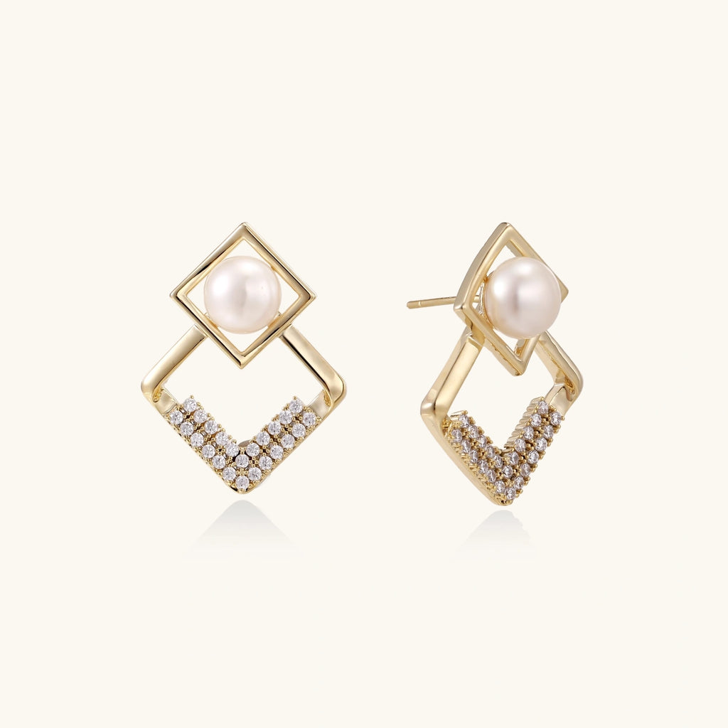 Pearl Geometry Earrings | 3EyeJewEls