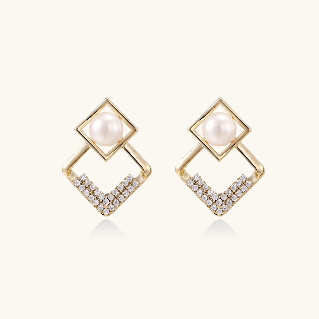 Pearl Geometry Earrings | 3EyeJewEls