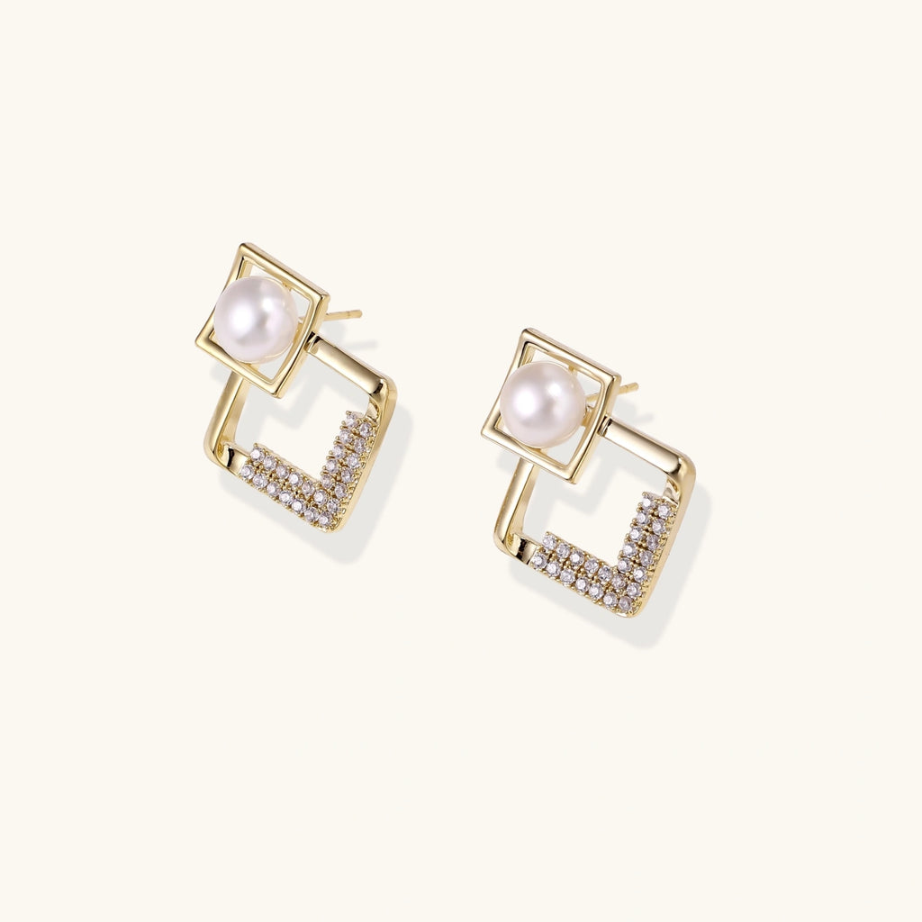 Pearl Geometry Earrings | 3EyeJewEls