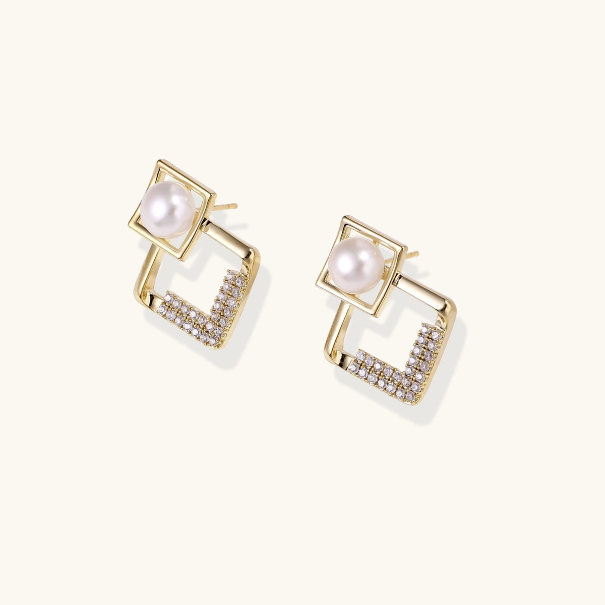 Pearl Geometry Earrings | 3EyeJewEls