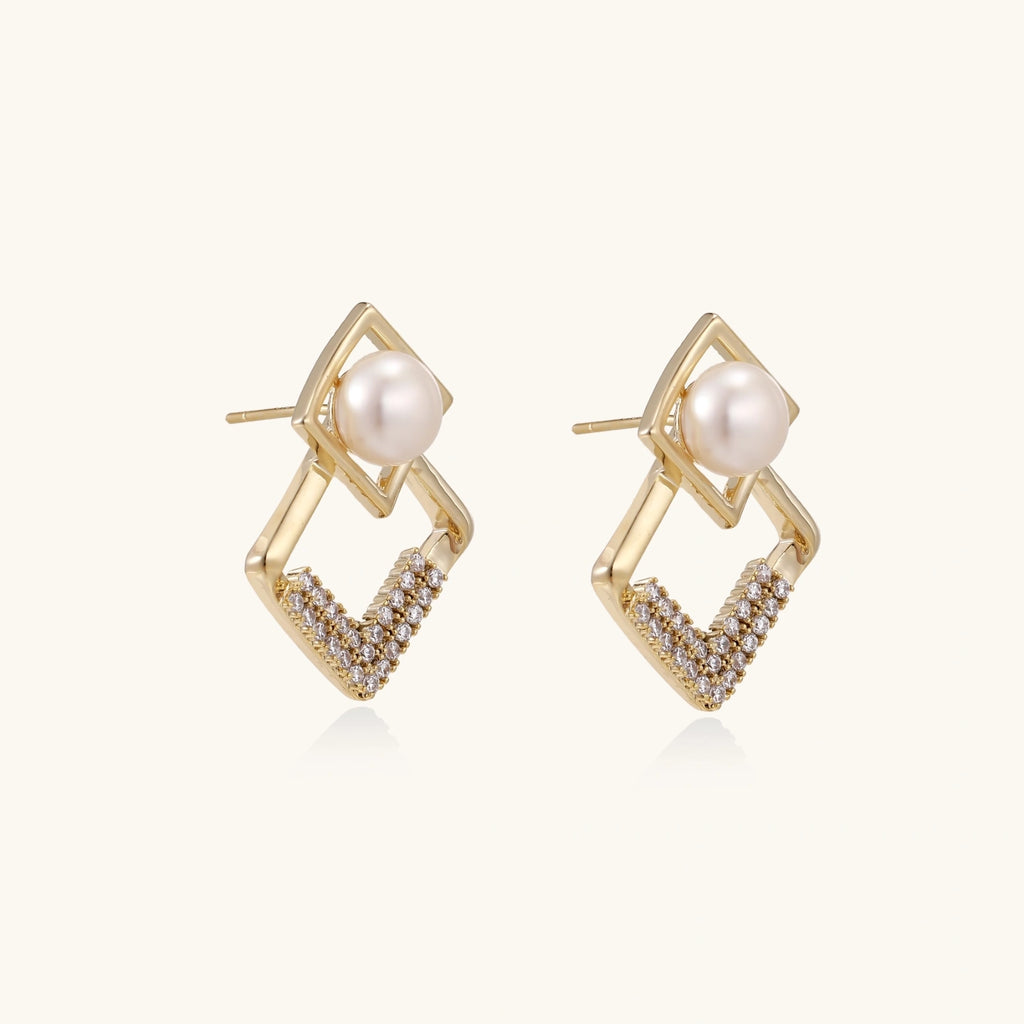 Pearl Geometry Earrings | 3EyeJewEls