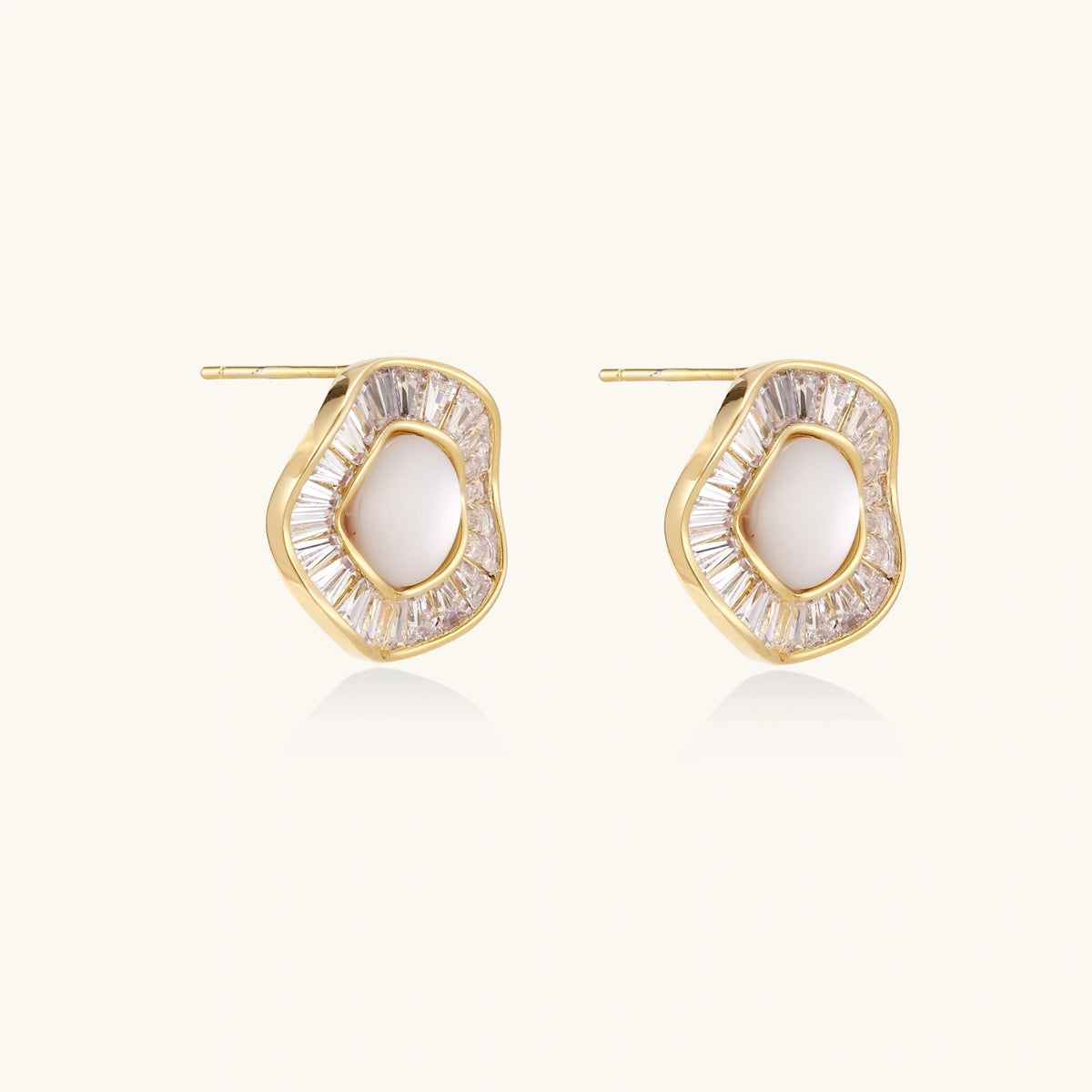 Sunburst Pearl Stud Earrings | 3EyeJewEls