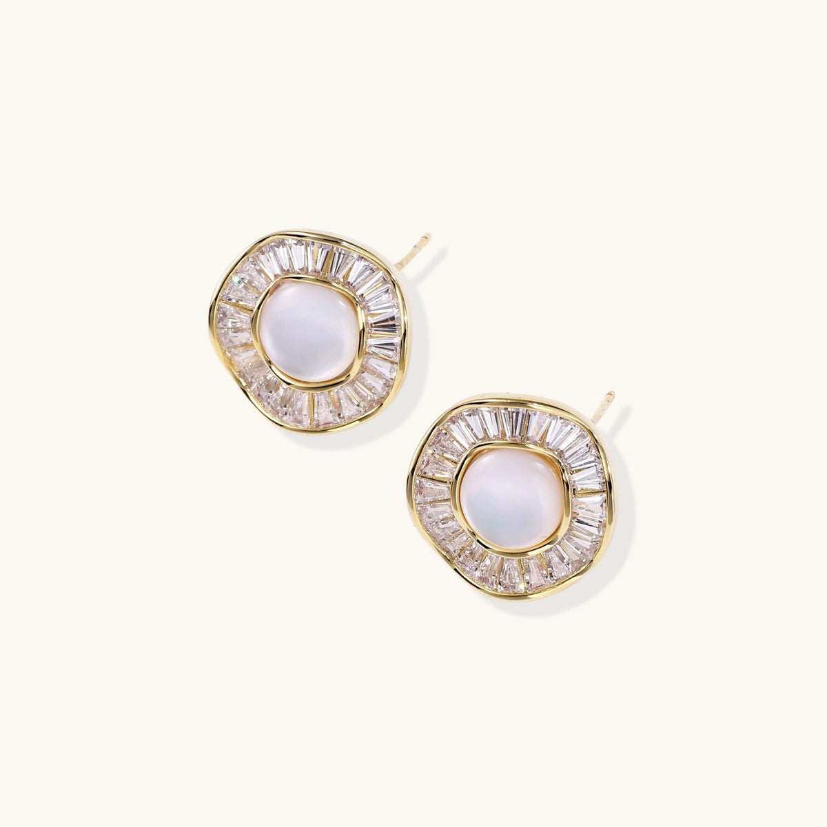 Sunburst Pearl Stud Earrings | 3EyeJewEls