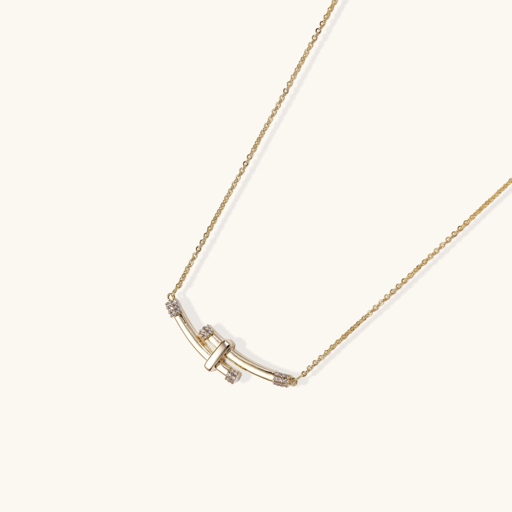 Bamboo Crystal Arc Necklace | 3EyeJewEls