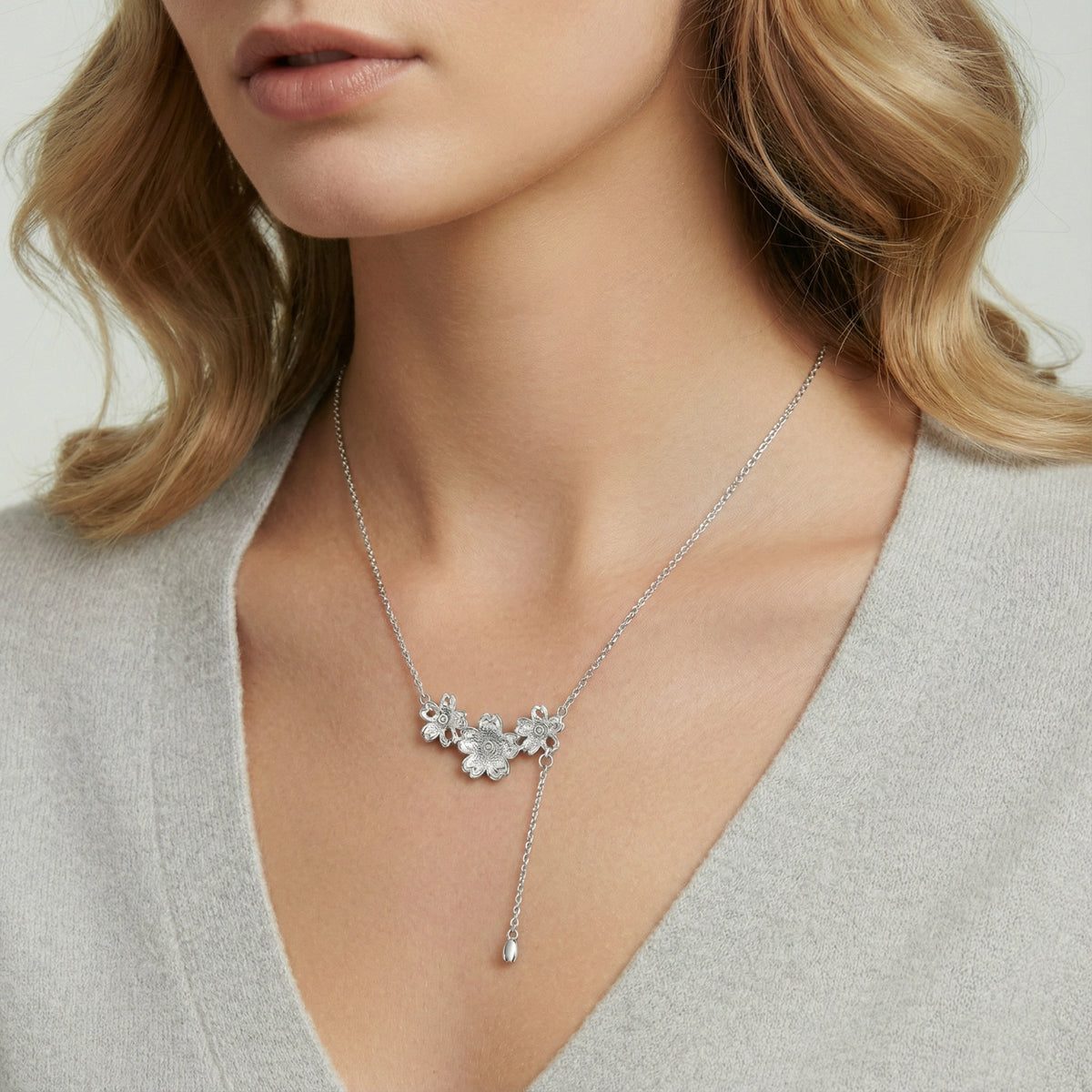 Silver Bloom Lariat | 3EyeJewEls