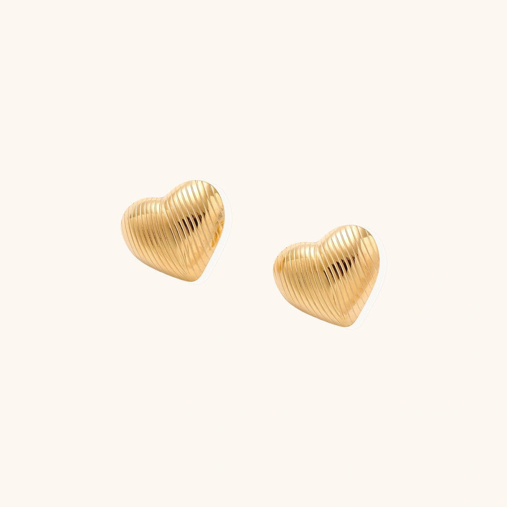 Textured Heart Stud Earrings | 3EyeJewEls