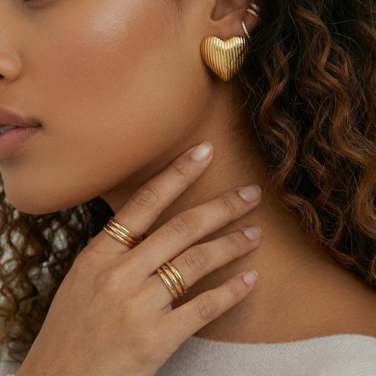 Textured Heart Stud Earrings | 3EyeJewEls