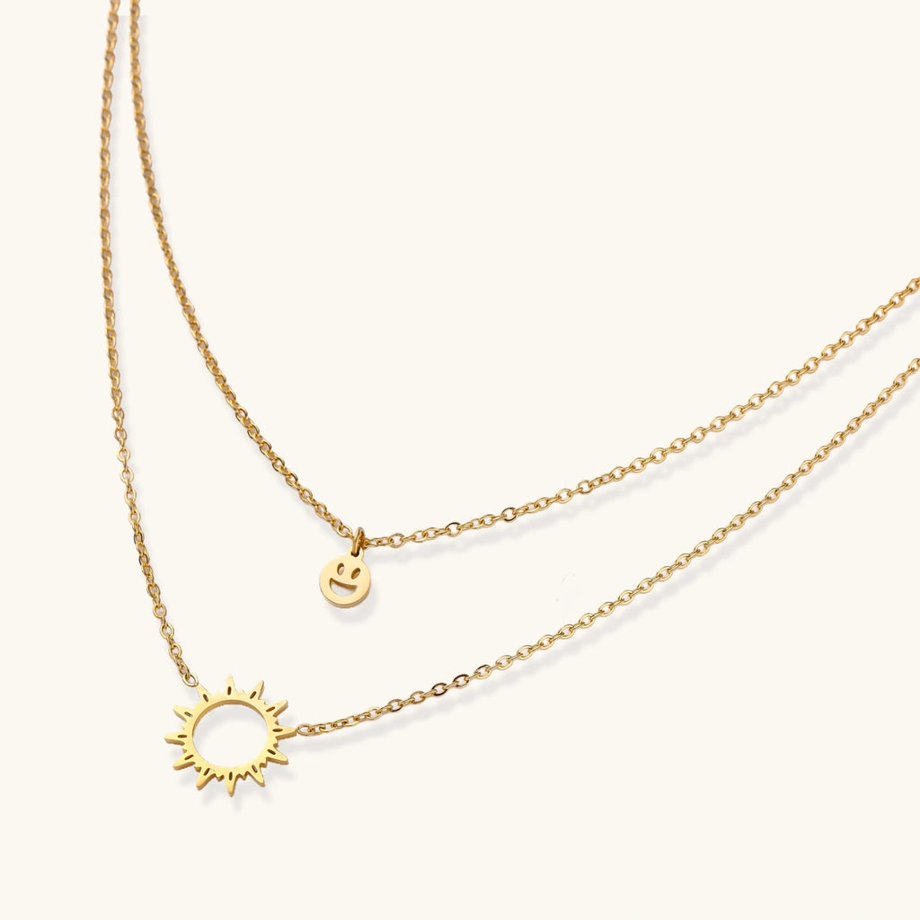 Sunshine Smiley Layered Necklace | 3EyeJewEls