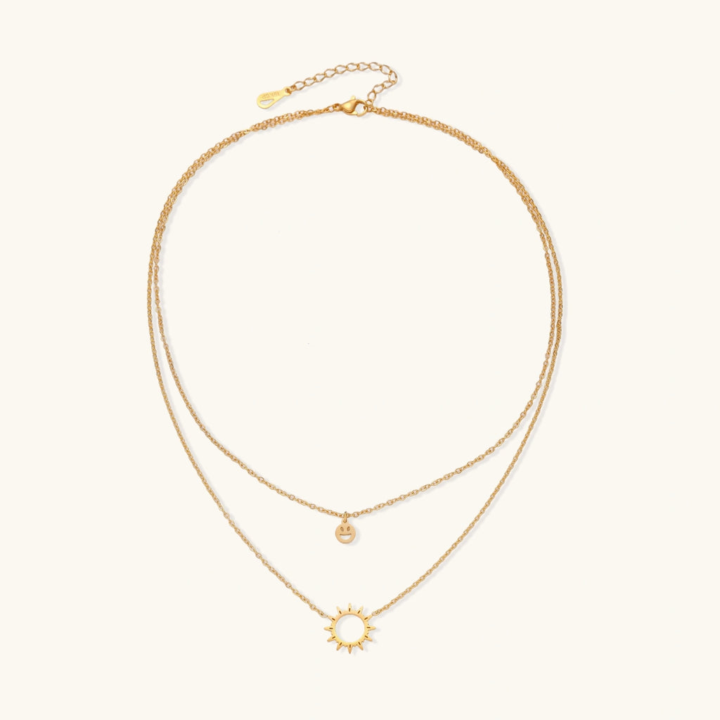 Sunshine Smiley Layered Necklace | 3EyeJewEls