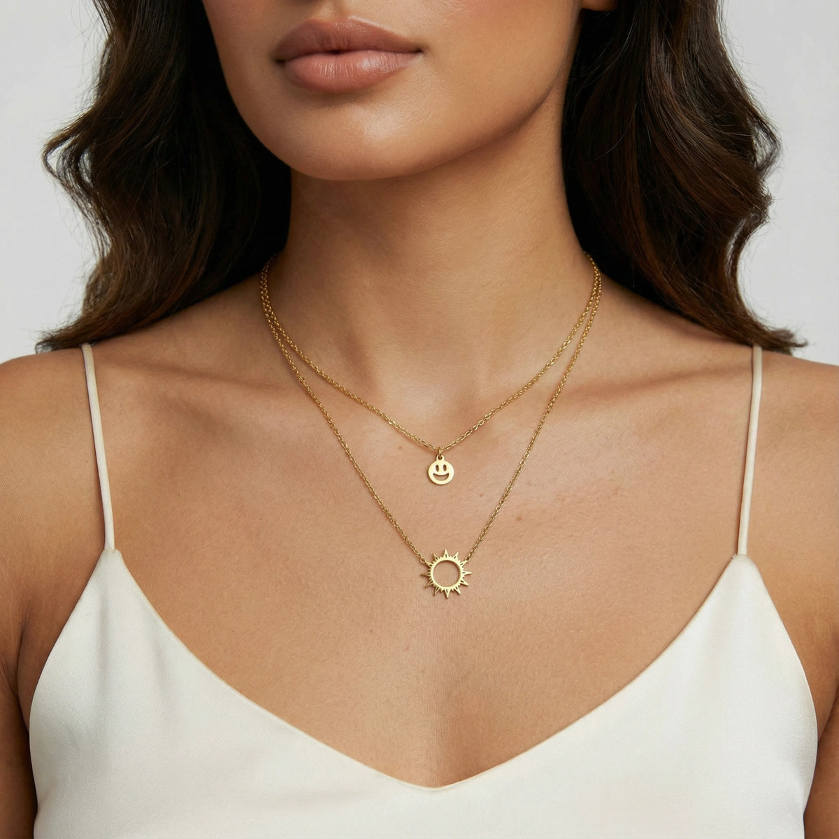 Sunshine Smiley Layered Necklace | 3EyeJewEls