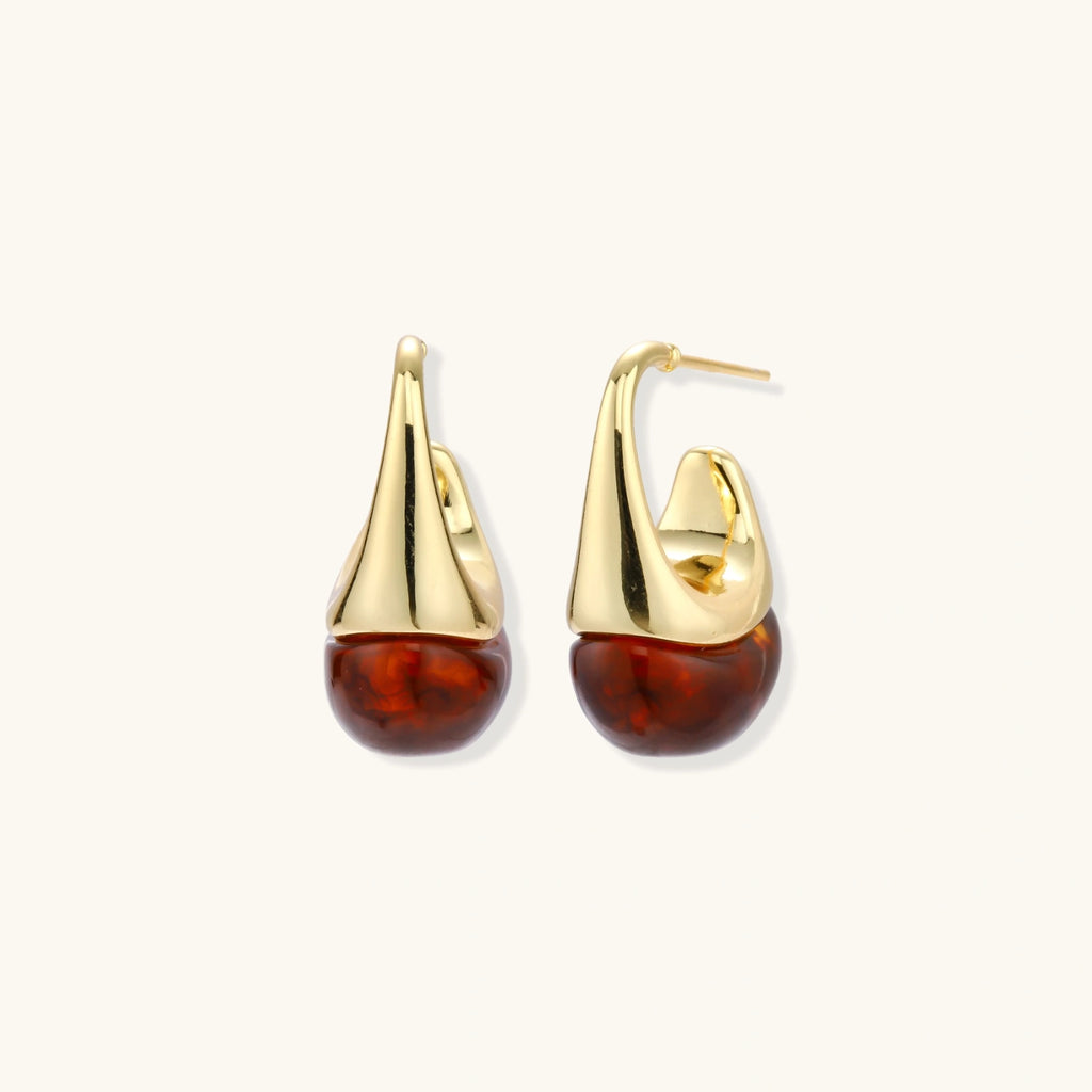 Amber Flow Drop Earrings | 3EyeJewEls