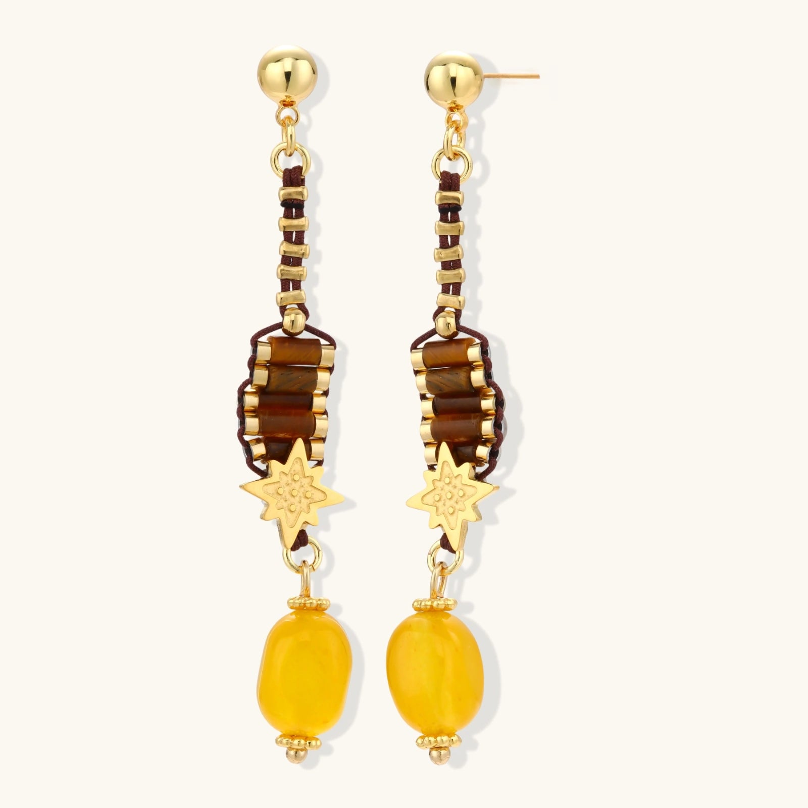 Celestial Amber Drop Earrings