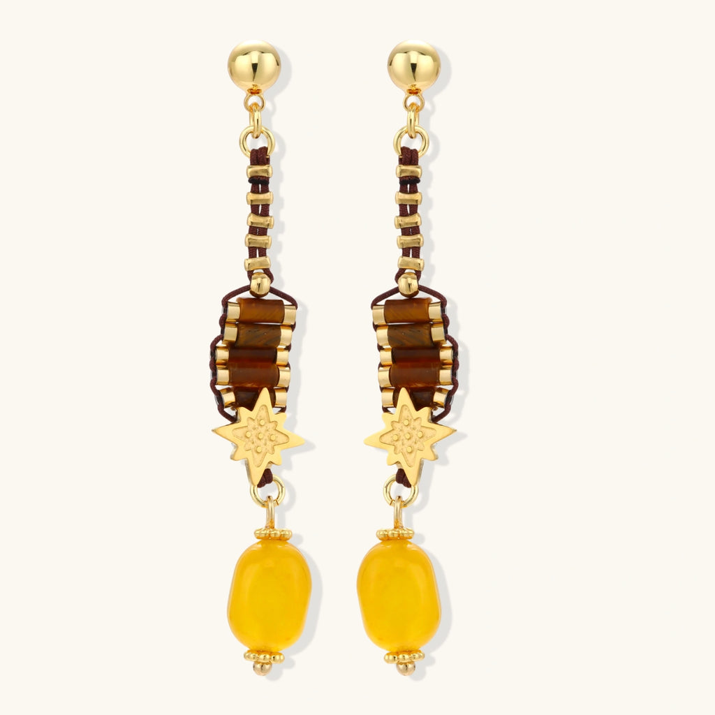 Celestial Amber Drop Earrings