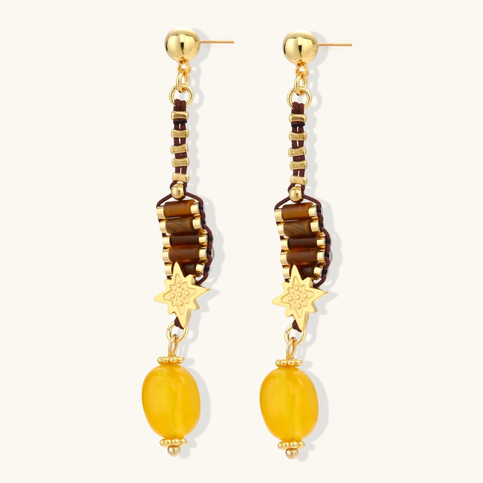 Celestial Amber Drop Earrings