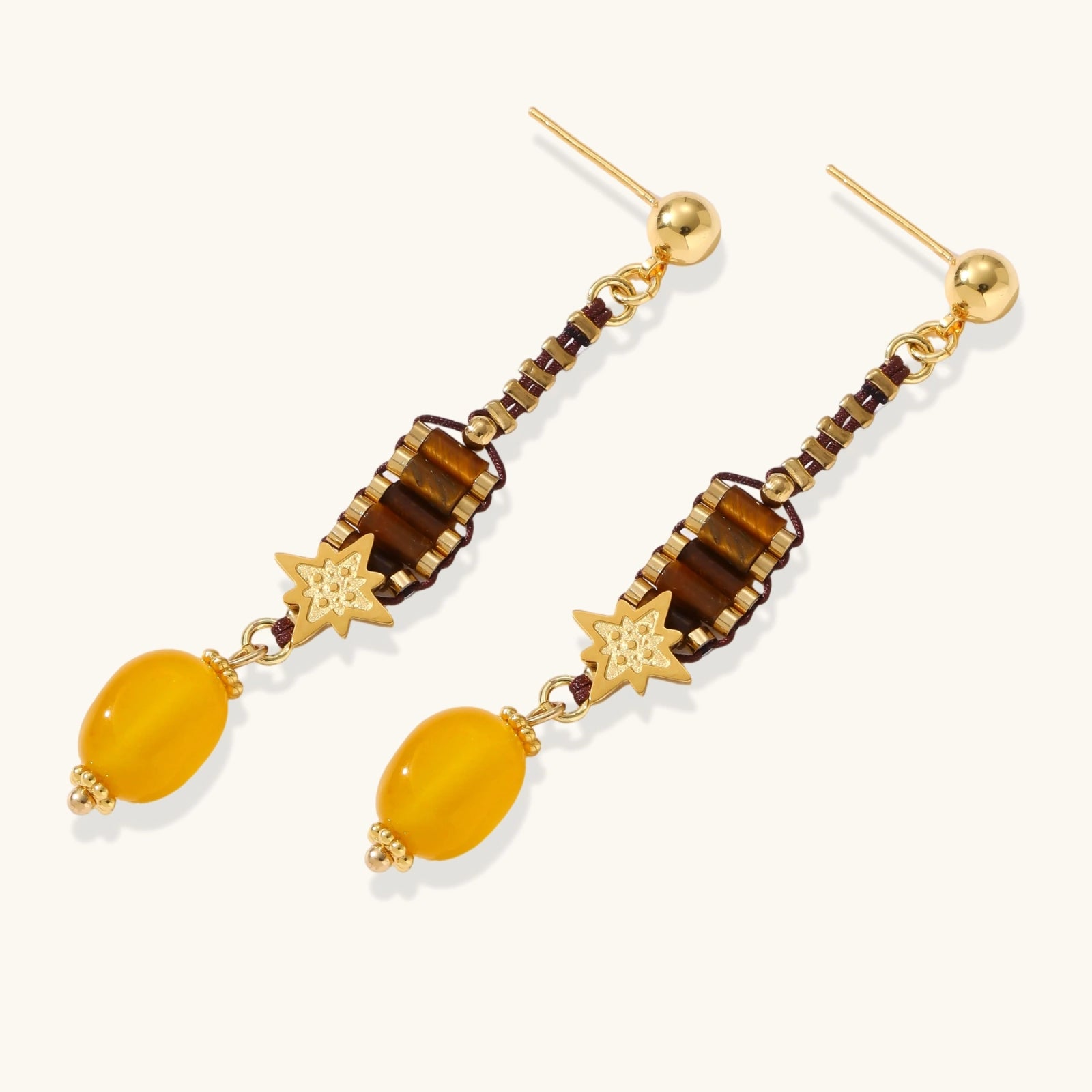 Celestial Amber Drop Earrings