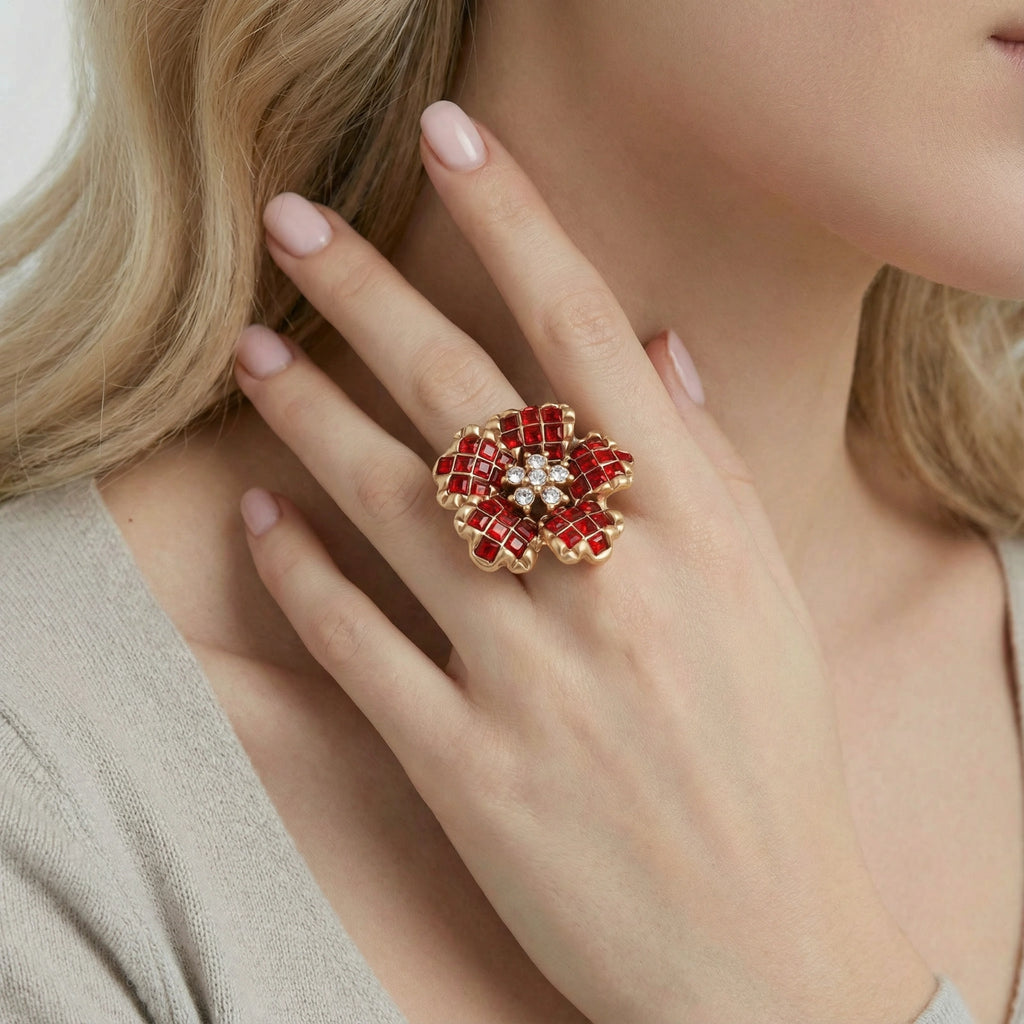 Crimson Bloom Ring | 3EyeJewEls