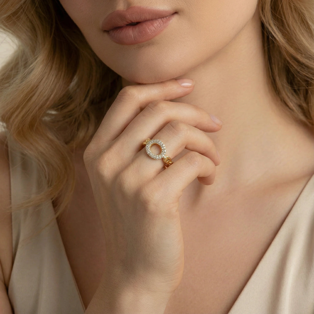 Golden Chain Statement Ring | 3EyeJewEls