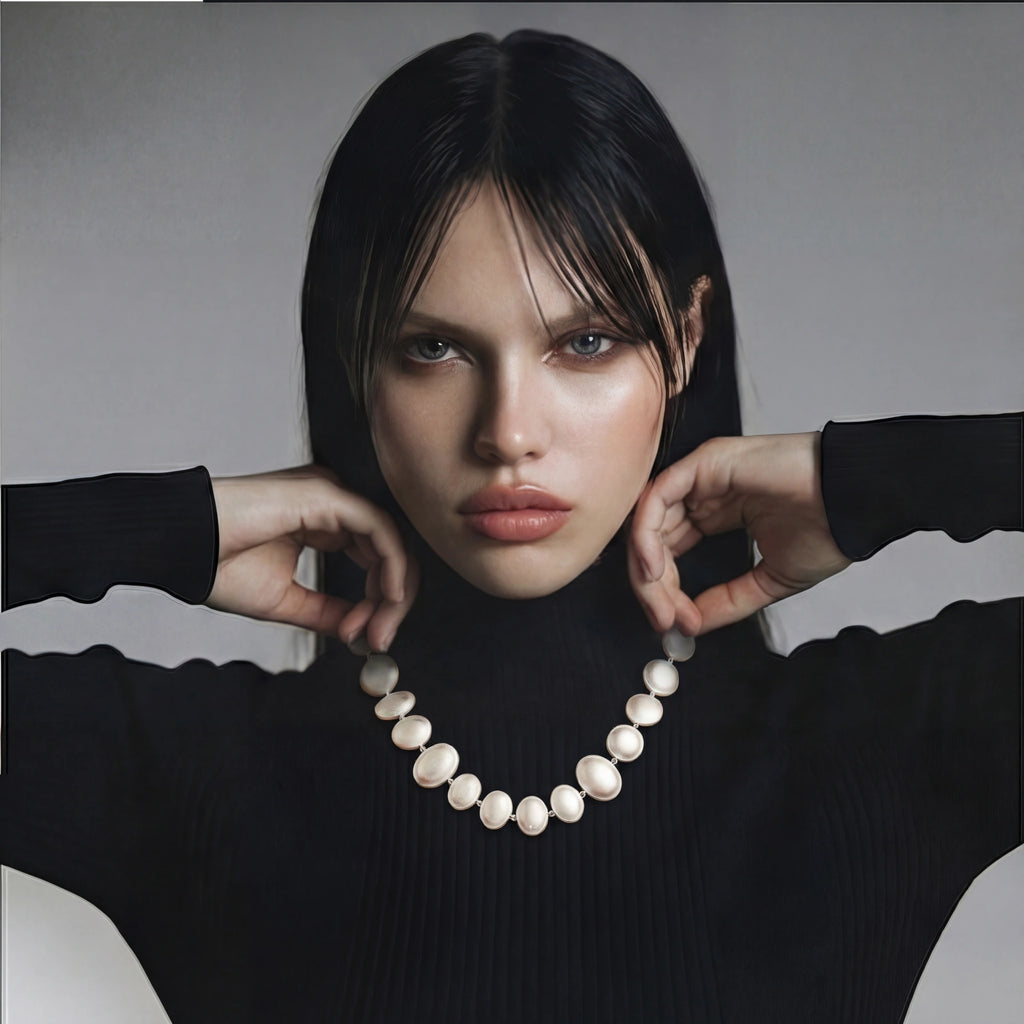 Lunar Pearl Arc Necklace | 3EyeJewEls
