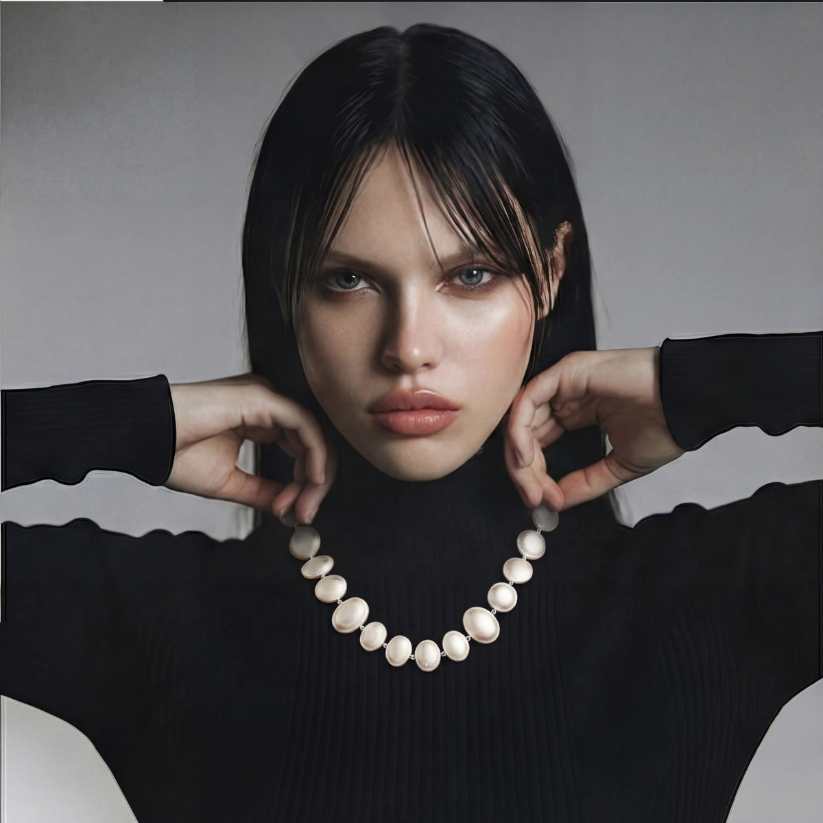 Lunar Pearl Arc Necklace | 3EyeJewEls