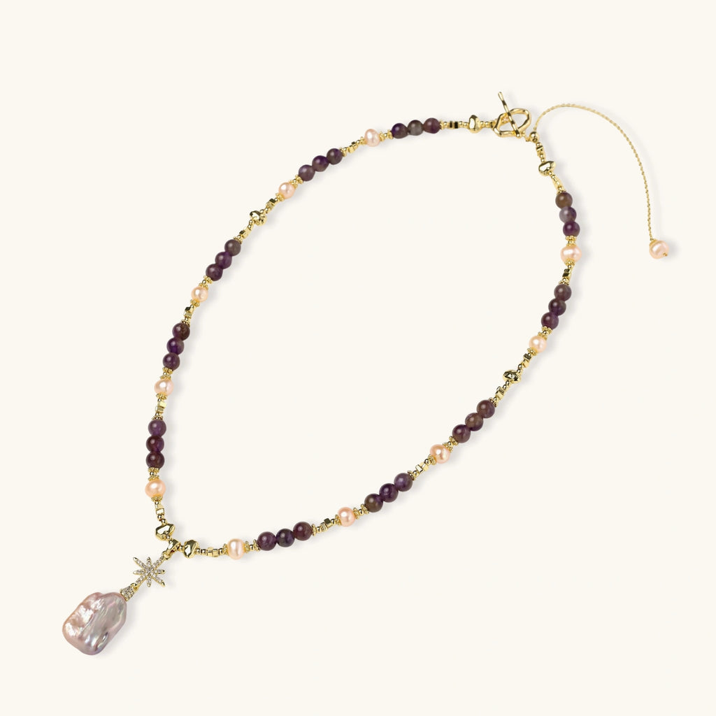 Celestial Amethyst Pearl Necklace | 3EyeJewEls