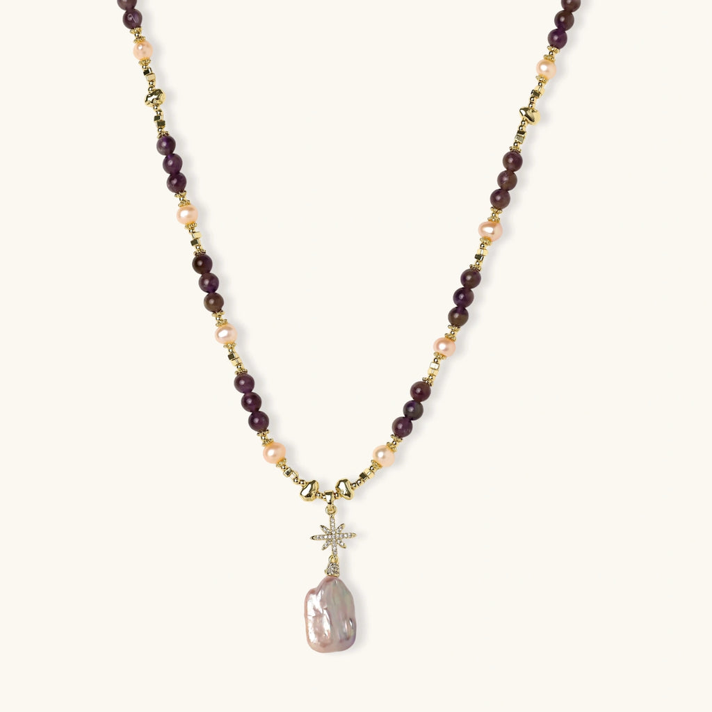 Celestial Amethyst Pearl Necklace | 3EyeJewEls