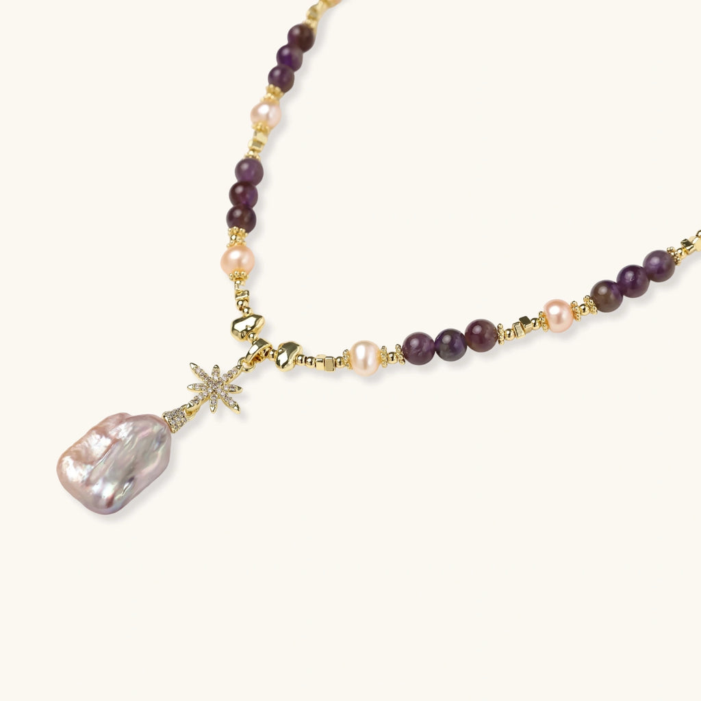 Celestial Amethyst Pearl Necklace | 3EyeJewEls