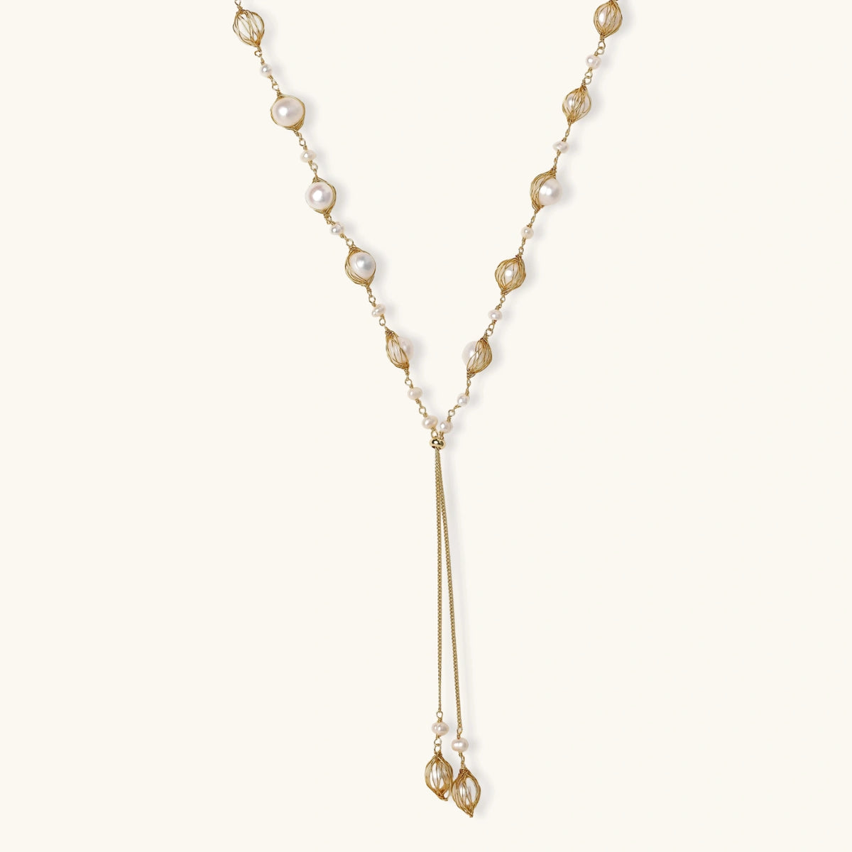 Golden Pearl Lariat | 3EyeJewEls