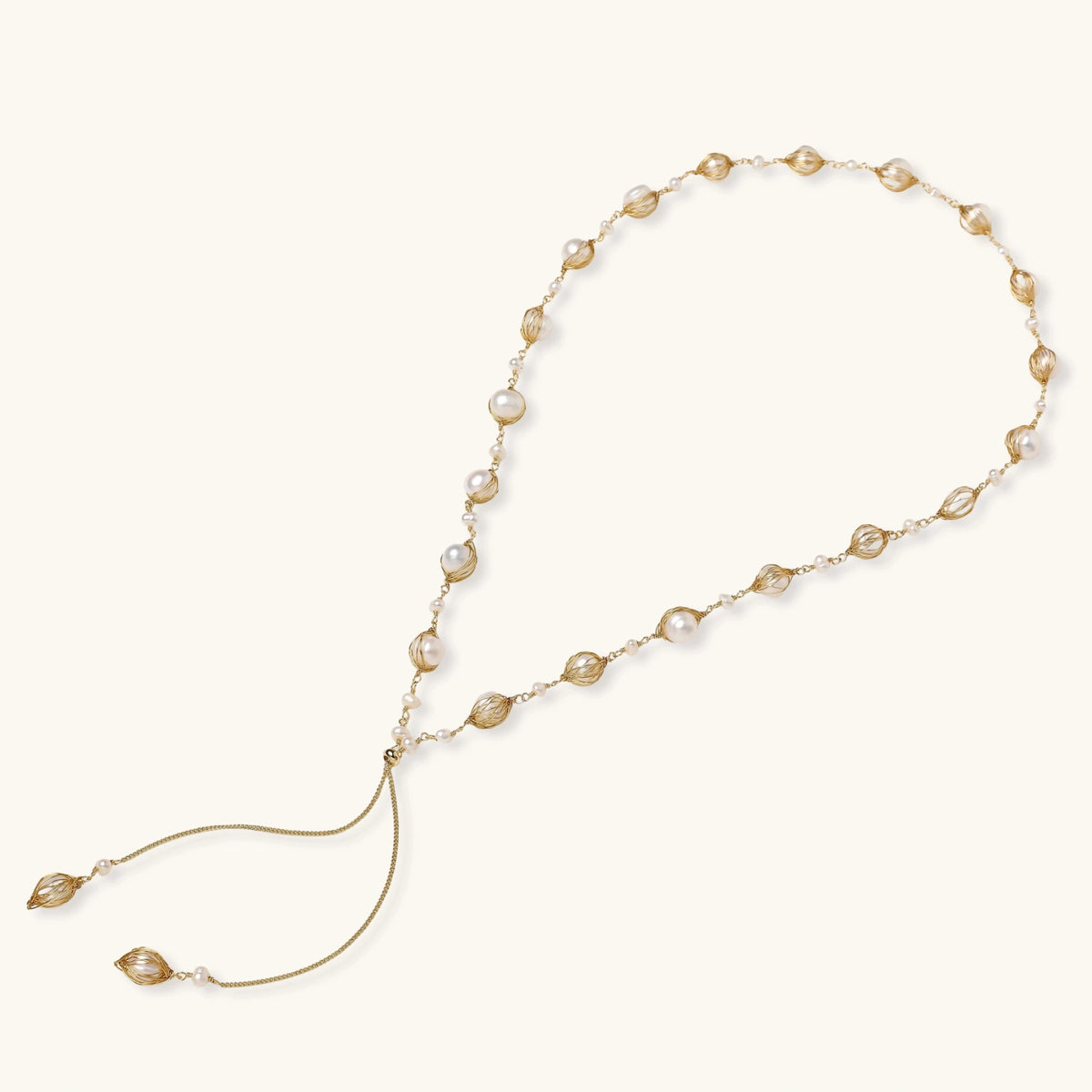 Golden Pearl Lariat | 3EyeJewEls