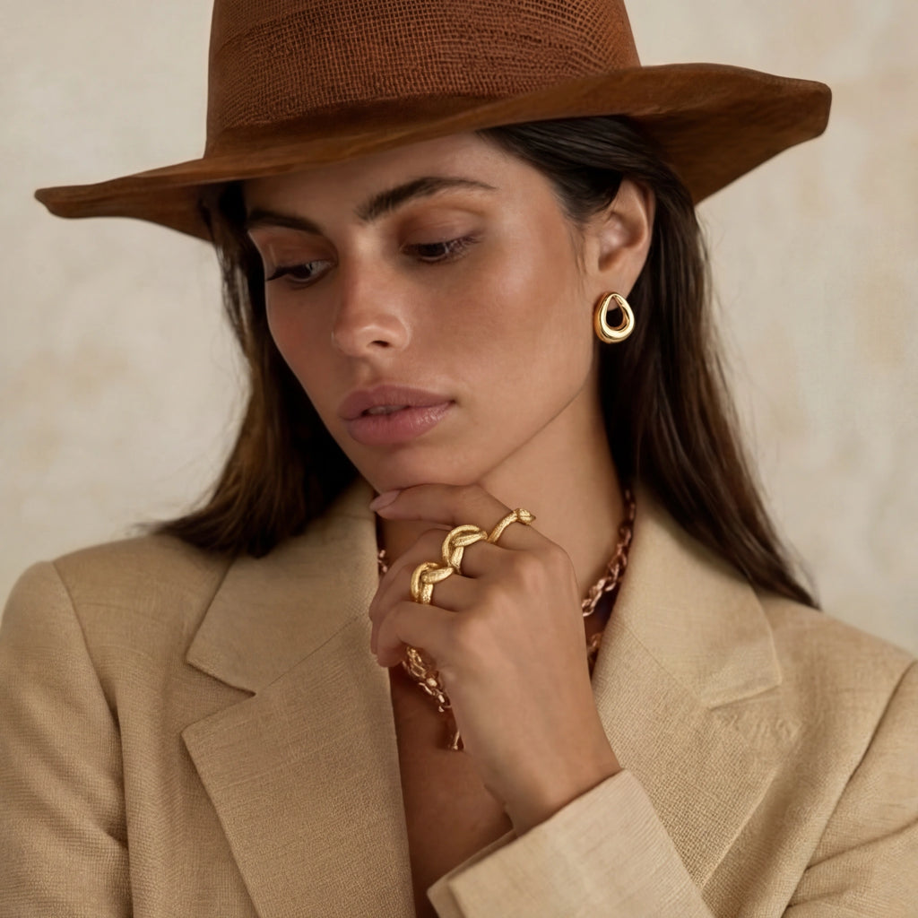 Golden Loop Studs | 3EyeJewEls