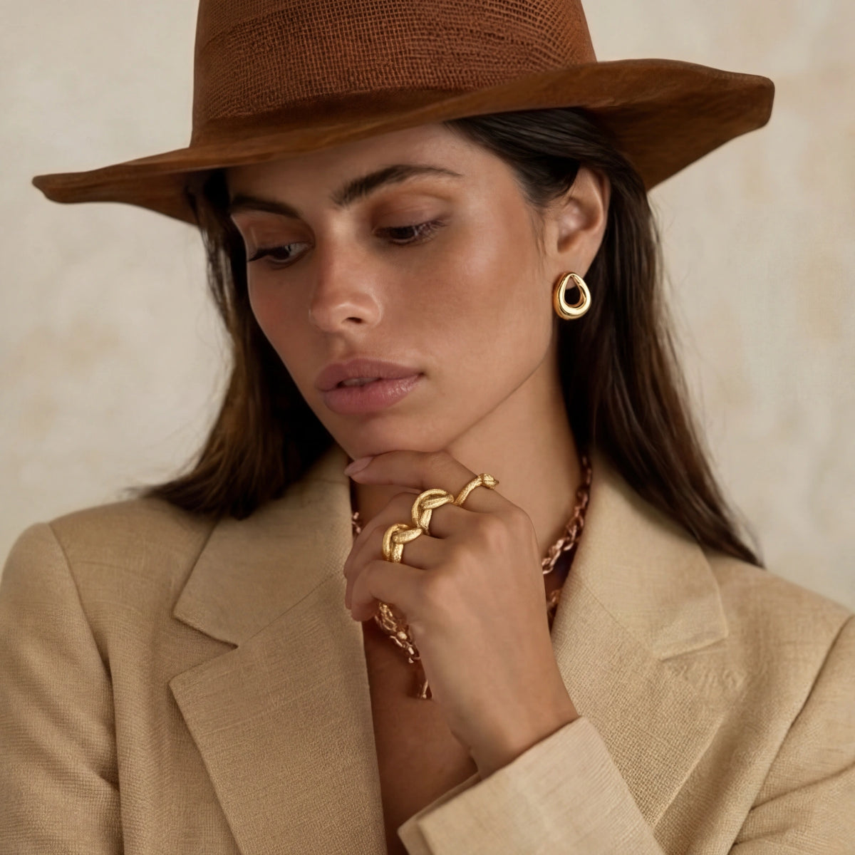Golden Loop Studs | 3EyeJewEls